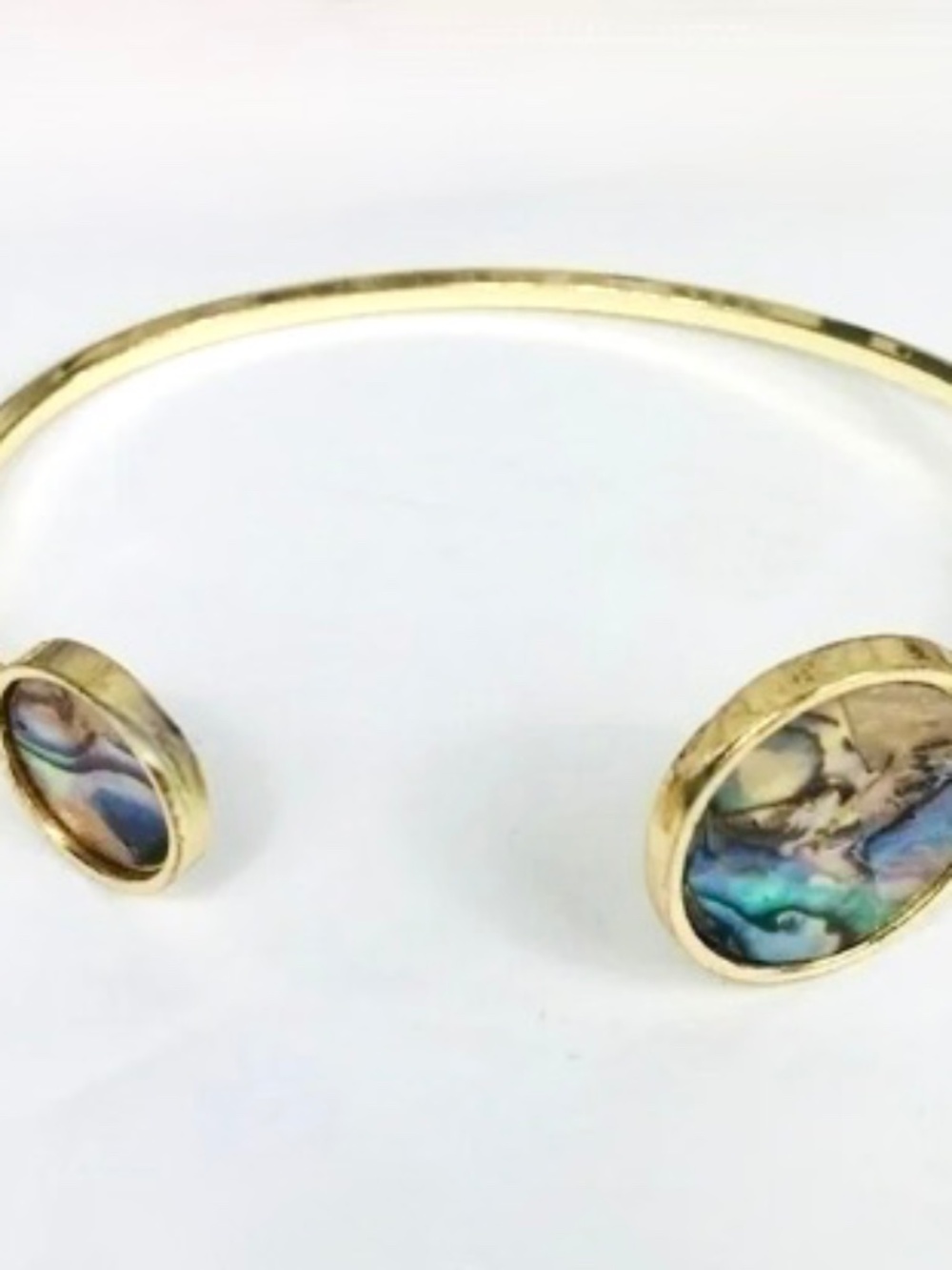 Toni Genuine Mother of Pearl Cuff Bangle Bracelet Gold Tone 13mm & 19mm